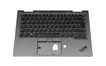 5M10Z37208 original Lenovo keyboard incl. topcase UK (english) black/grey with backlight and mouse-stick