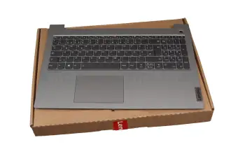 5CB1B07172 original Lenovo keyboard incl. topcase DE (german) grey/grey with backlight