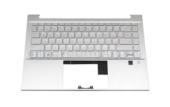 M24558-041 original HP keyboard incl. topcase DE (german) silver/silver with backlight