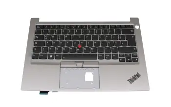 5M11H26521 original Lenovo keyboard incl. topcase DE (german) black/silver with backlight and mouse-stick