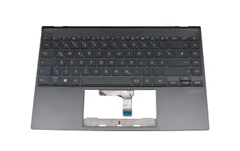 90NB0TJ1-R30GE1 original Asus keyboard incl. topcase DE (german) grey/grey with backlight