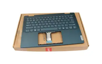 5CB1P00299 original Lenovo keyboard incl. topcase UK (english) blue/blue with backlight