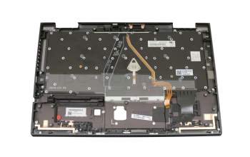 102-18F86LHC02C original Lenovo keyboard incl. topcase DE (german) black/grey with backlight and mouse-stick