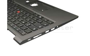 102-18F86LHC02C original Lenovo keyboard incl. topcase DE (german) black/grey with backlight and mouse-stick