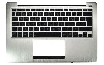 13GNFQ1AM071-1 original Asus keyboard incl. topcase GR (greek) black/silver