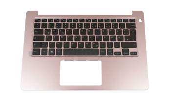 13N4-0AA0L01 original Dell keyboard incl. topcase DE (german) black/pink