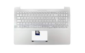 13NB07D1AM0421 original Asus keyboard incl. topcase DE (german) silver/silver with backlight
