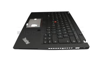14766449 original Lenovo keyboard incl. topcase DE (german) black/black with backlight and mouse-stick