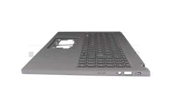 1KAJZZG0204 original Acer keyboard incl. topcase DE (german) silver/silver with backlight