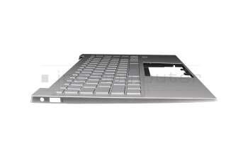 210321A-8 original HP keyboard incl. topcase DE (german) silver/silver with backlight