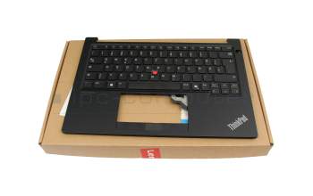 22371128 original Lenovo keyboard incl. topcase DE (german) black/black with mouse-stick