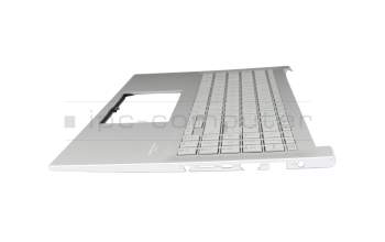 39XJETAJN10 original Asus keyboard incl. topcase DE (german) silver/silver with backlight