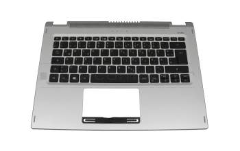 4600JU020012 original Acer keyboard incl. topcase DE (german) black/silver with backlight