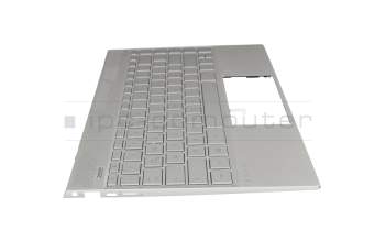 46M0EFCS0061 original HP keyboard incl. topcase DE (german) silver/silver with backlight