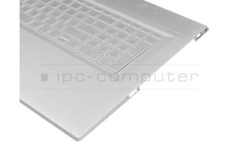 46M0EJCS0003 original HP keyboard incl. topcase DE (german) silver/silver with backlight