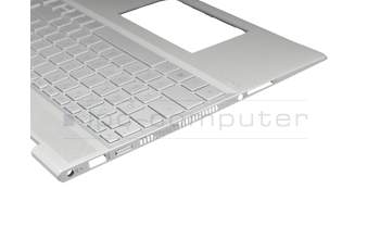 46M0GBCS0025 original HP keyboard incl. topcase DE (german) silver/silver with backlight (DIS)