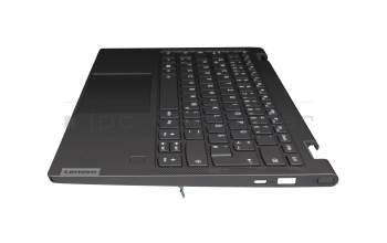 48EAA610.0GAFHYEX original Lenovo keyboard incl. topcase DE (german) grey/grey with backlight