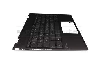 490.0EB07.AD0G original Wistron keyboard incl. topcase DE (german) dark grey/grey with backlight