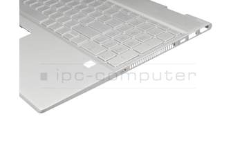 490.0GB07.AD0G original Wistron keyboard incl. topcase DE (german) silver/silver with backlight (DIS)