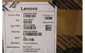 Lenovo 5B11H10608 BATTERY 4cell69.3Wh 15.44V L21M4PH4 SP/A