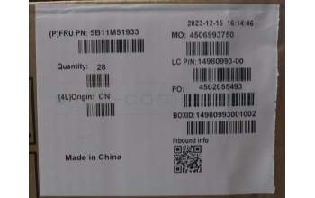 Lenovo 5B11M51933 Lenovo BATTERY,15.08V,76Wh,4cell