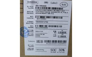 Lenovo 5B11M64606 BATTERY 4cell80Wh15.44V L23D4PK5 SD/A 30