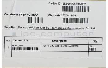 Lenovo 5B28C29144 TB311FU MB DDR 4+64&*6818AA002269