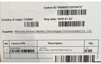 Lenovo 5B28C29690 TB370FU MB_8+256G_AT&*HQ3160001TU40 CS