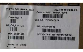 Lenovo 5B40S22232 TP Bracket C 82XW