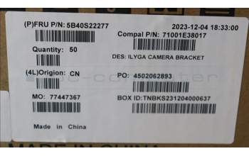 Lenovo 5B40S22277 Camera bracket C 83FD