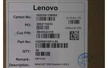 Lenovo 5B40S22318 SSD Bracket H 83L3
