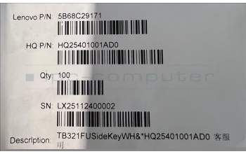 Lenovo 5B68C29171 TB321FU Side Key WH&*HQ25401001AD0 CS