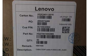 Lenovo 5C10S30962 EDP cable H 83D2 2.8K_OLED