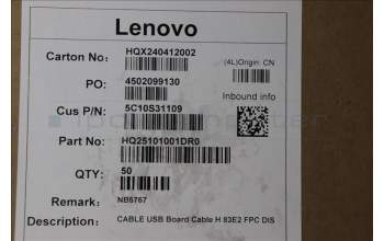 Lenovo 5C10S31109 CABLE USB Board Cable H 83E2 FPC DIS