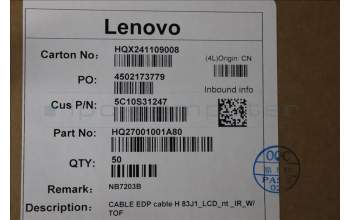 Lenovo 5C10S31247 EDP cable H 83J1_LCD_nt _IR_W/ TOF