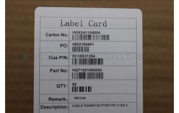 Lenovo 5C10S31254 CABLE POWER BUTTON FPC H 83L3