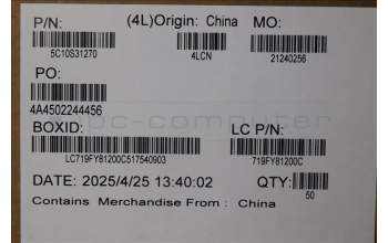 Lenovo 5C10S31270 Cable L 83K1 EDP IR TOUCH MGE