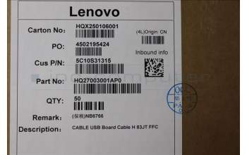 Lenovo 5C10S31315 CABLE USB Board Cable H 83JT FFC