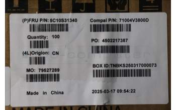 Lenovo 5C10S31340 MIC board FFC C 83KG