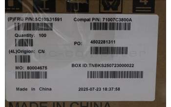 Lenovo 5C10S31591 CABLE IO FFC C 83SC