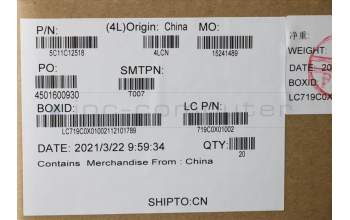 Lenovo 5C11C12518 CABLE H-CONN 1VP M/BCAMERA COA+TEF HPD24