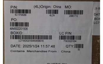 Lenovo 5C11P26290 CABLE FRU CABLE FFC MSF50 10P FPR/B