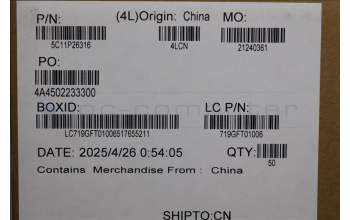 Lenovo 5C11P26316 CABLE FRU CABLE FFC ME630 M/B-FPR_IO/B