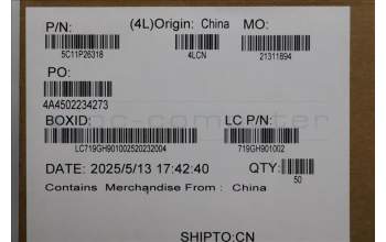 Lenovo 5C11P26318 CABLE FRU CABLE MT062 P0.5 PAD=0.3 FPR/B