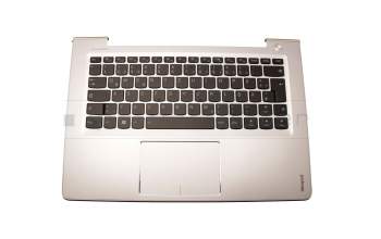 5CB0L45283 original Lenovo keyboard incl. topcase DE (german) black/silver with backlight silver border