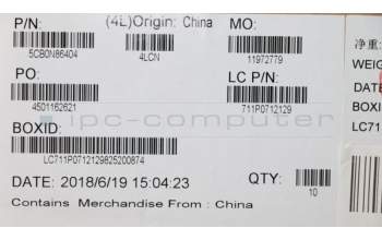 Lenovo 5CB0N86404 COVER UPPERCASEASML80XLIB IMR US KB