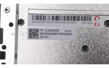 Lenovo 5CB0Q60068 C-Cover with keyboard, Bulgarian, Iron Grey, Non-Backlight, UK
