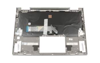 5CB0Q95873 original Lenovo keyboard incl. topcase DE (german) grey/silver with backlight