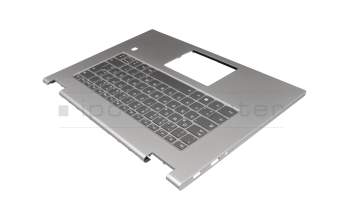 5CB0Q96489 original Lenovo keyboard incl. topcase DE (german) grey/silver with backlight