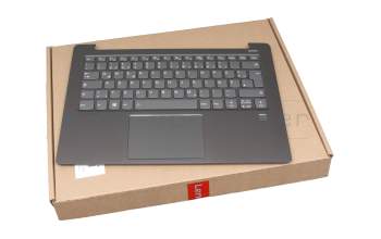 5CB0R11734 original Lenovo keyboard incl. topcase DE (german) grey/grey with backlight (fingerprint)